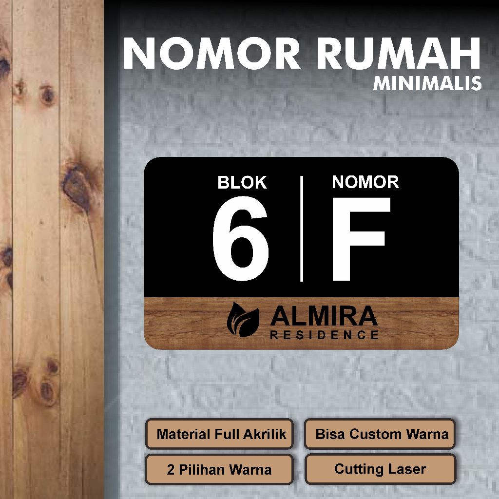 Nomer Rumah Unik Model 6