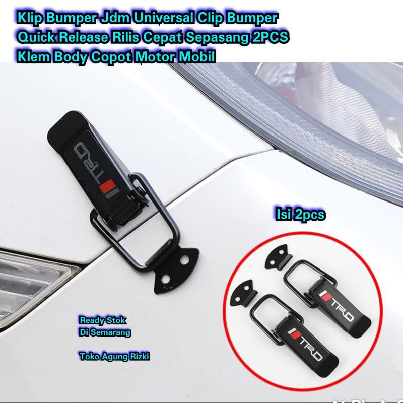 Klip Bumper Jdm Universal Clip Bumper Quick Release Rilis Cepat Sepasang 2PCS Klem Body Copot Motor 