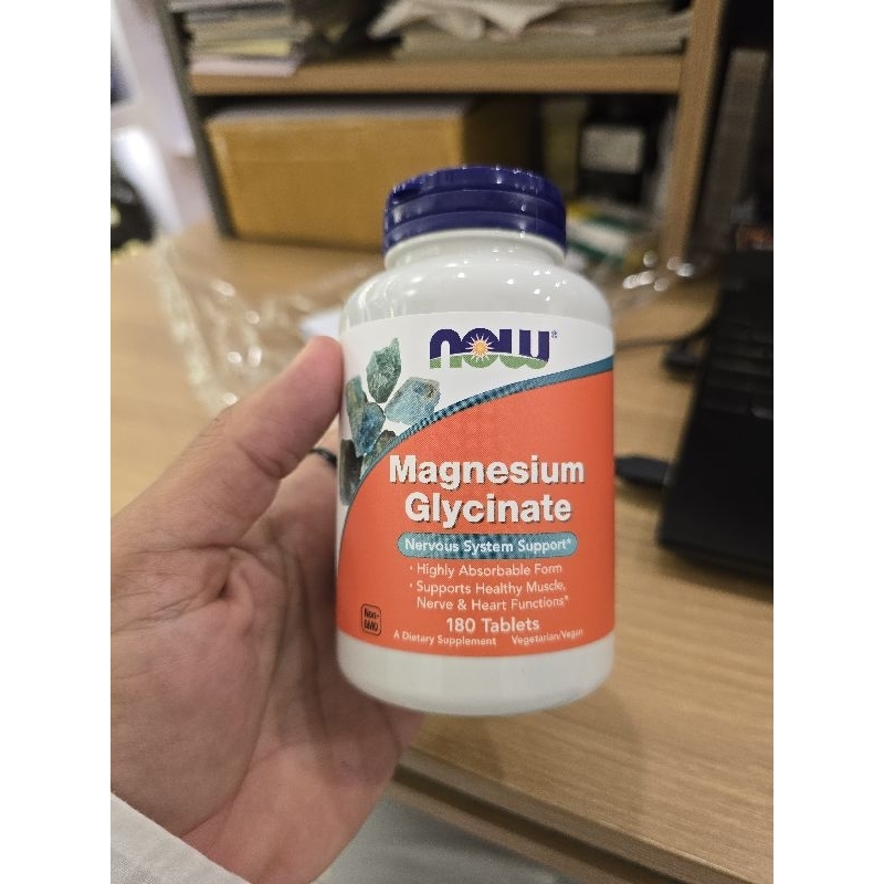 now magnesium glycinate 180 tabs glicinate glicynate nervous system support