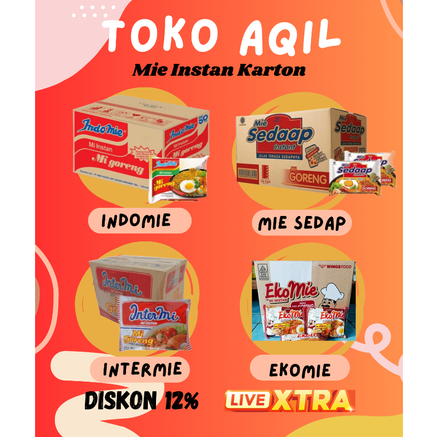 

(AQIL) MIE INSTAN PAKET 1 KARTON ISI 40 PCS