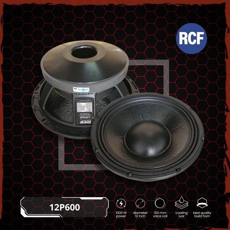 SPEAKER KOMPONEN RCF 12 INCH RCF 12P600 ORIGINAL DAUN COATING KULIT JERUK