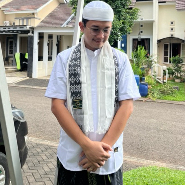 (Sorban Ambani) Premium Eksklusif Tenun Motif Polos Mozaik Kotak Hitam Putih Sarung Sarcel PECI RAJU