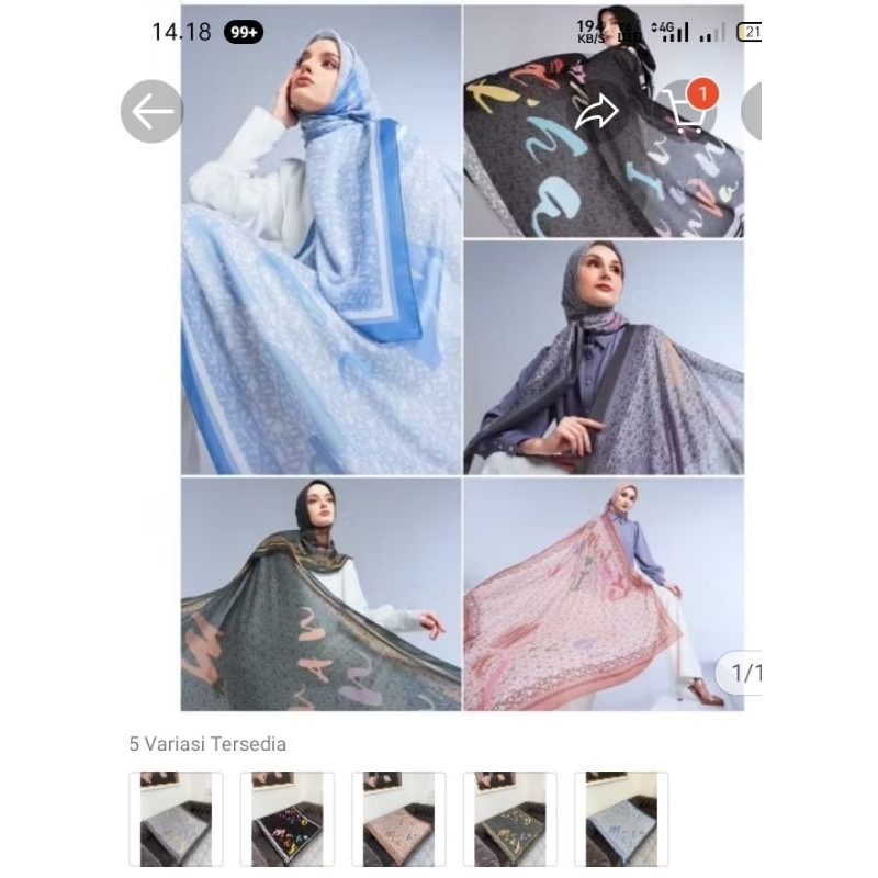 Mandjha Scarf Ivan Gunawan Fashion Hijab Motif Original Rainbow Black,Produksi Green,Brown,Grey & Bl