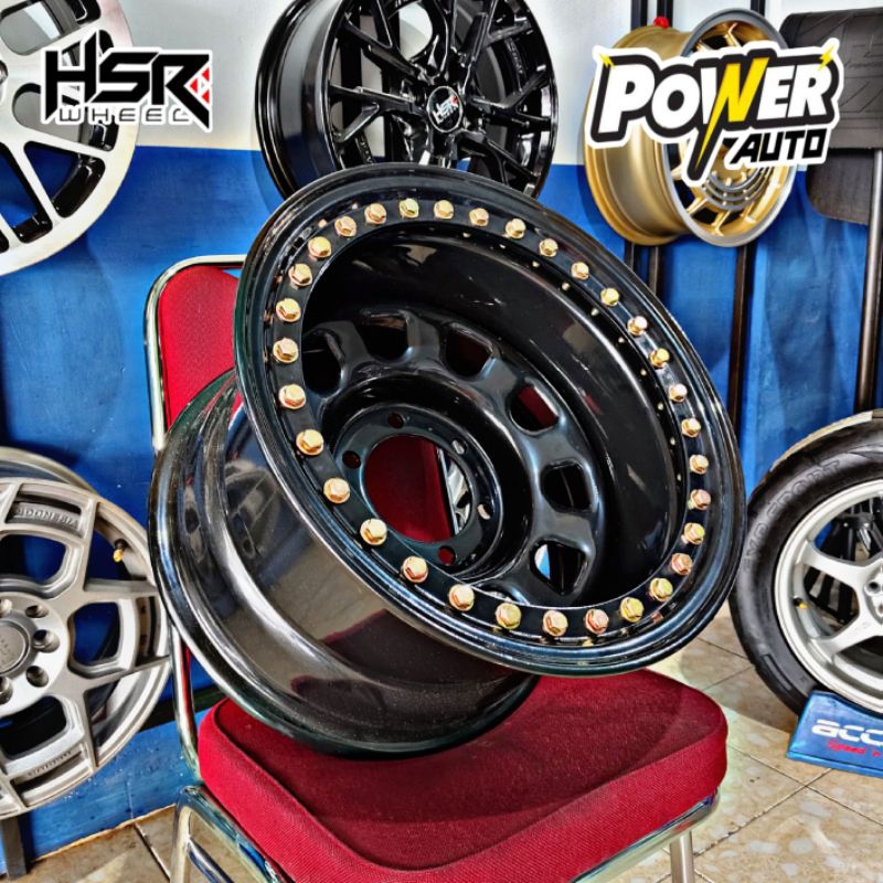 Velg beadlock HSR Ring 16 lebar 10 baut 6×139,7 et-44 Blazer Triton Hilux Ranger