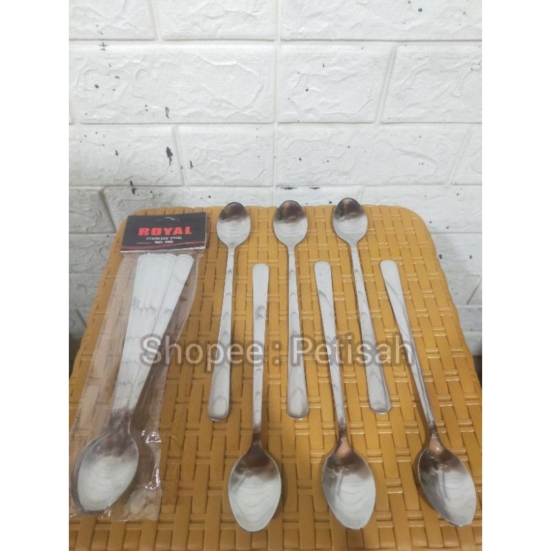 Sendok Es Panjang Stainless Steel Royal No.990 / Sendok Teh Panjang Stainless Steel / Sendok Kecil P