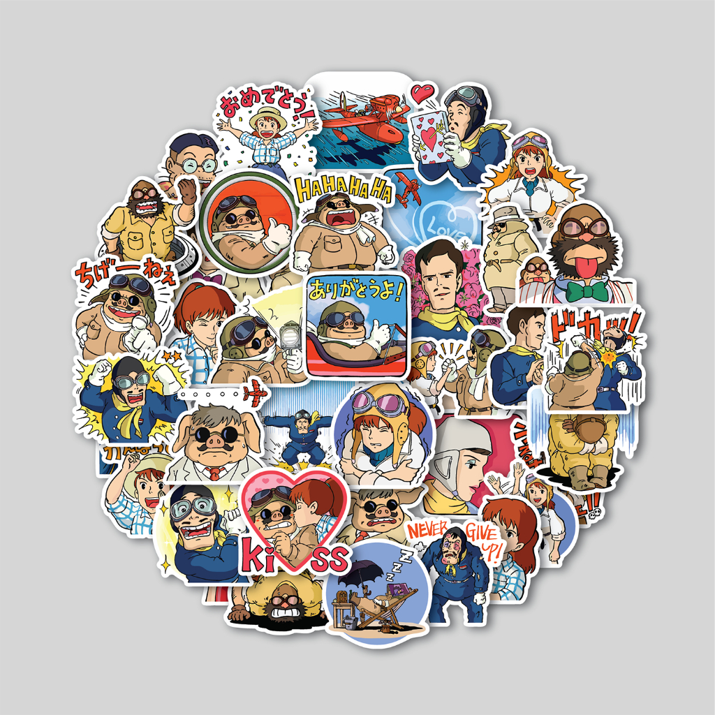 

STICKER PACK PORCO ROSSO GHIBLI | STICKER TUMBLR | STIKER LAPTOP KOPER HELM