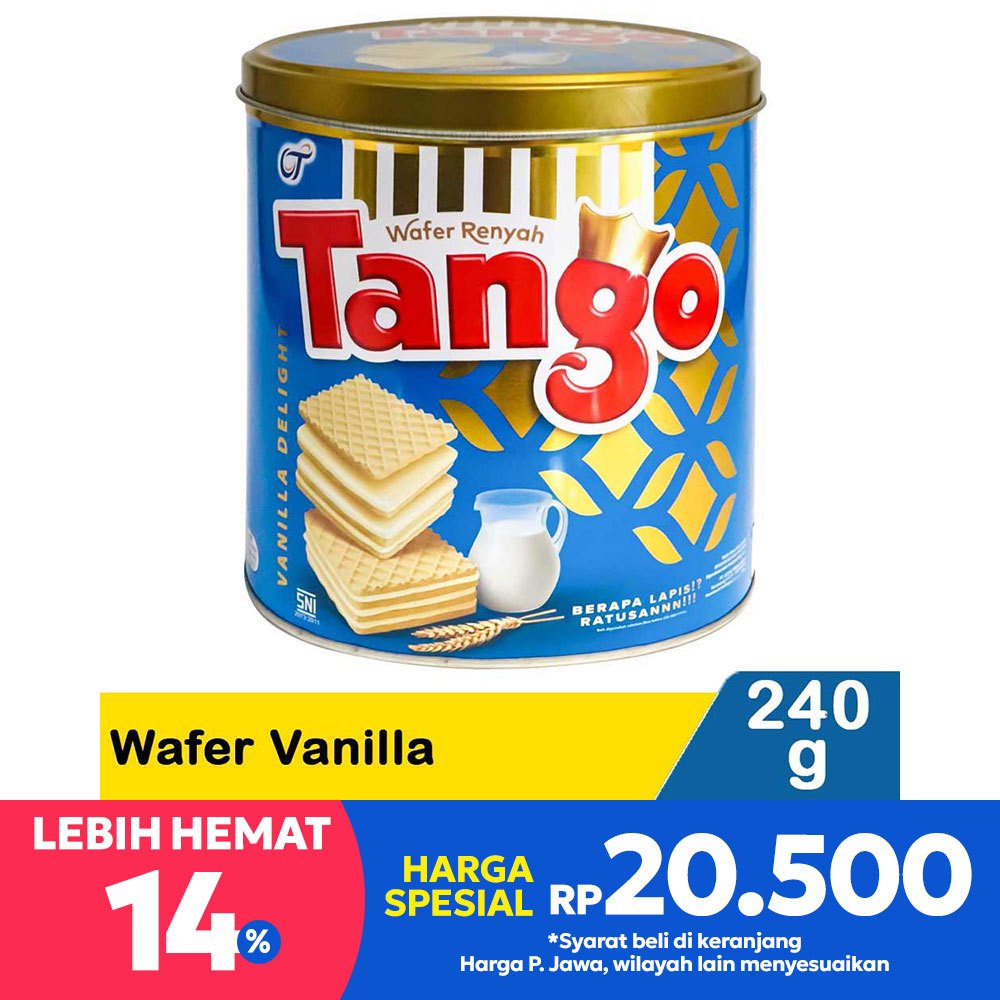 

Tango Wafer Vanilla 240g – Wafel Renyah dengan Krim Vanila Lembut!