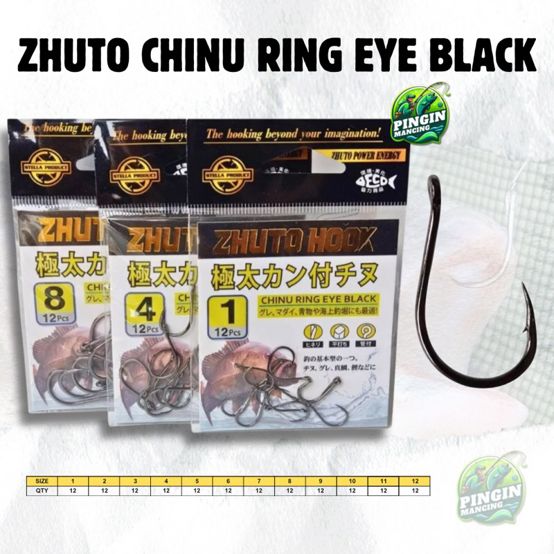 Mata Kail Pancing Chinu Galatama Carbon Super Tajam Kuat Stella Zhuto Hook