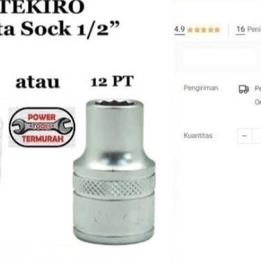 

Mata Kunci Sock TEKIRO 1/2" 29mm 6PT 12PT Hand Socket Shock Sok 29 mm