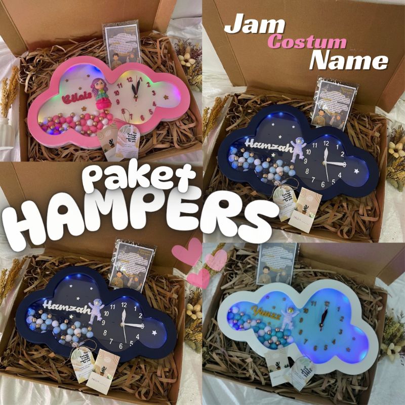 PAKET HAMPERS LEBARAN ANAK / JAM COSTUM NAMA / KADO / GIFT BOX /