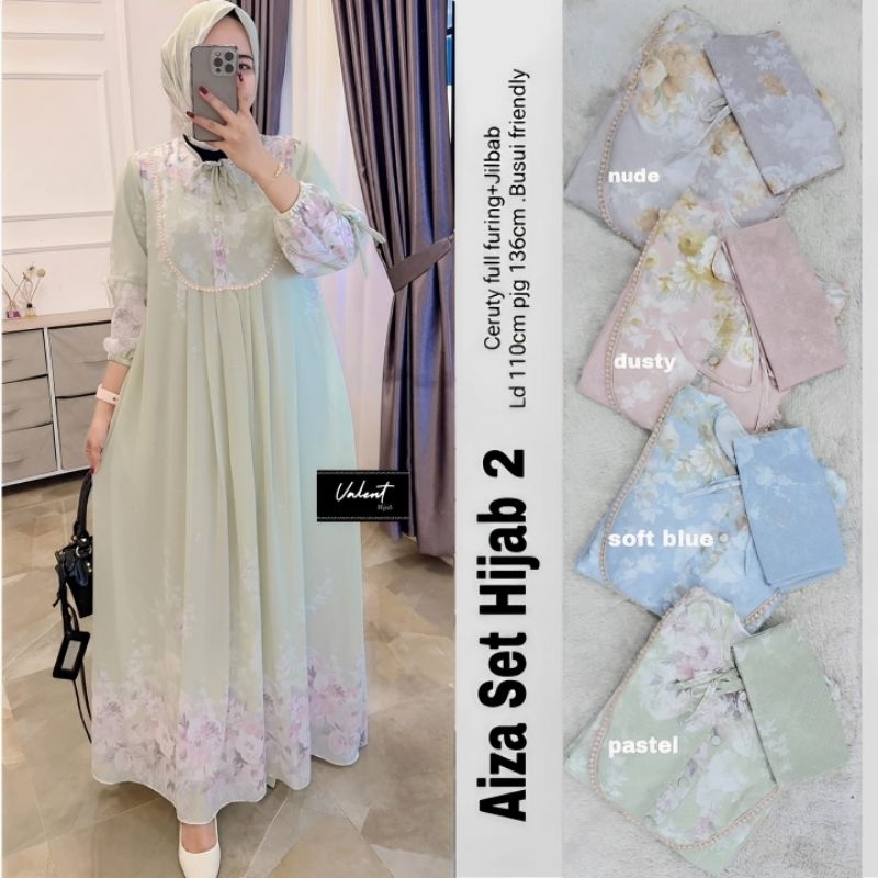 Aiza set hijab 2  by Valent fashion||Dress set hijab