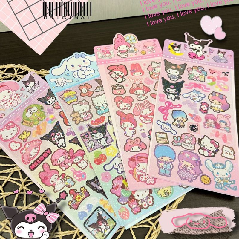 

J (J5)_STIKER KARAKTER KARTUN HOLOGRAM GLITTER/STICKER MOTIF LUCU/DEKORASI