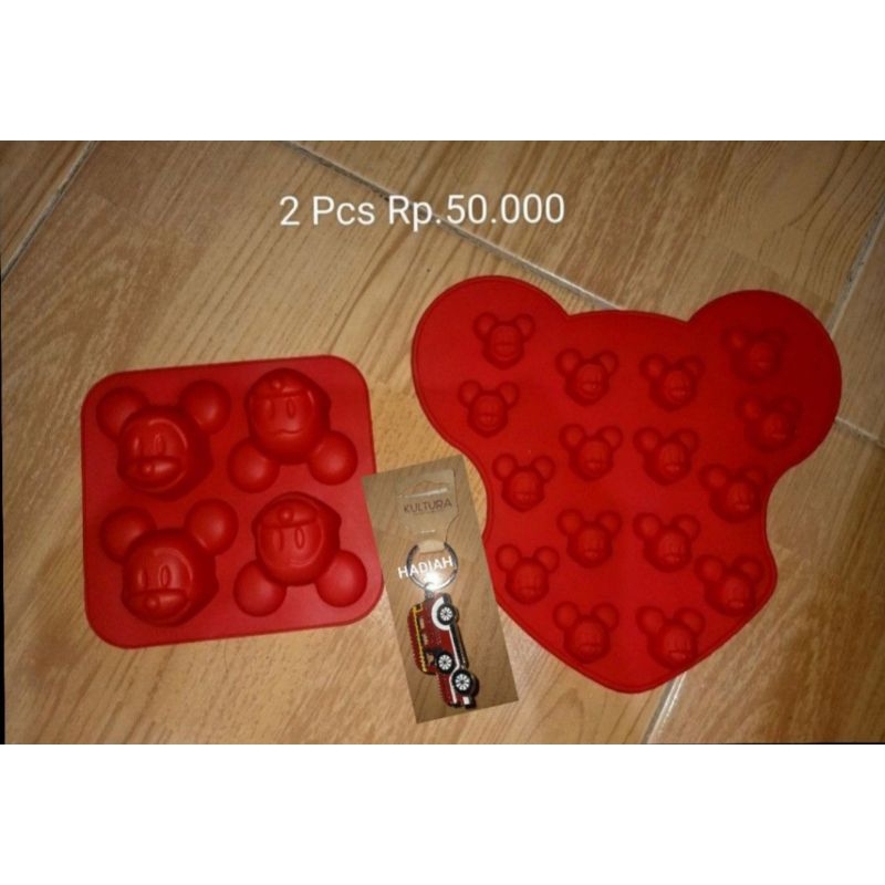 Cetakan puding Mickey besar kecil gratis gantungan kunci ori filipina