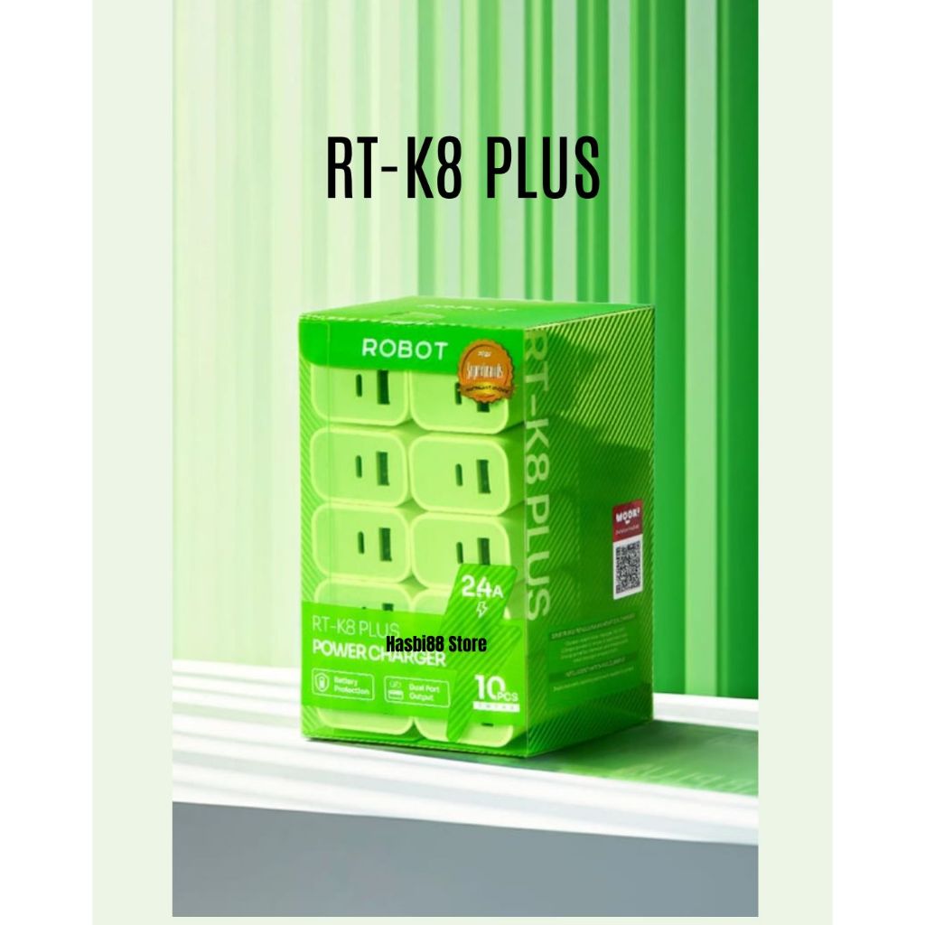 ROBOT RT-K8 Plus Adaptor 2,4 Ampere Dual Output USB & C  (per pcs)
