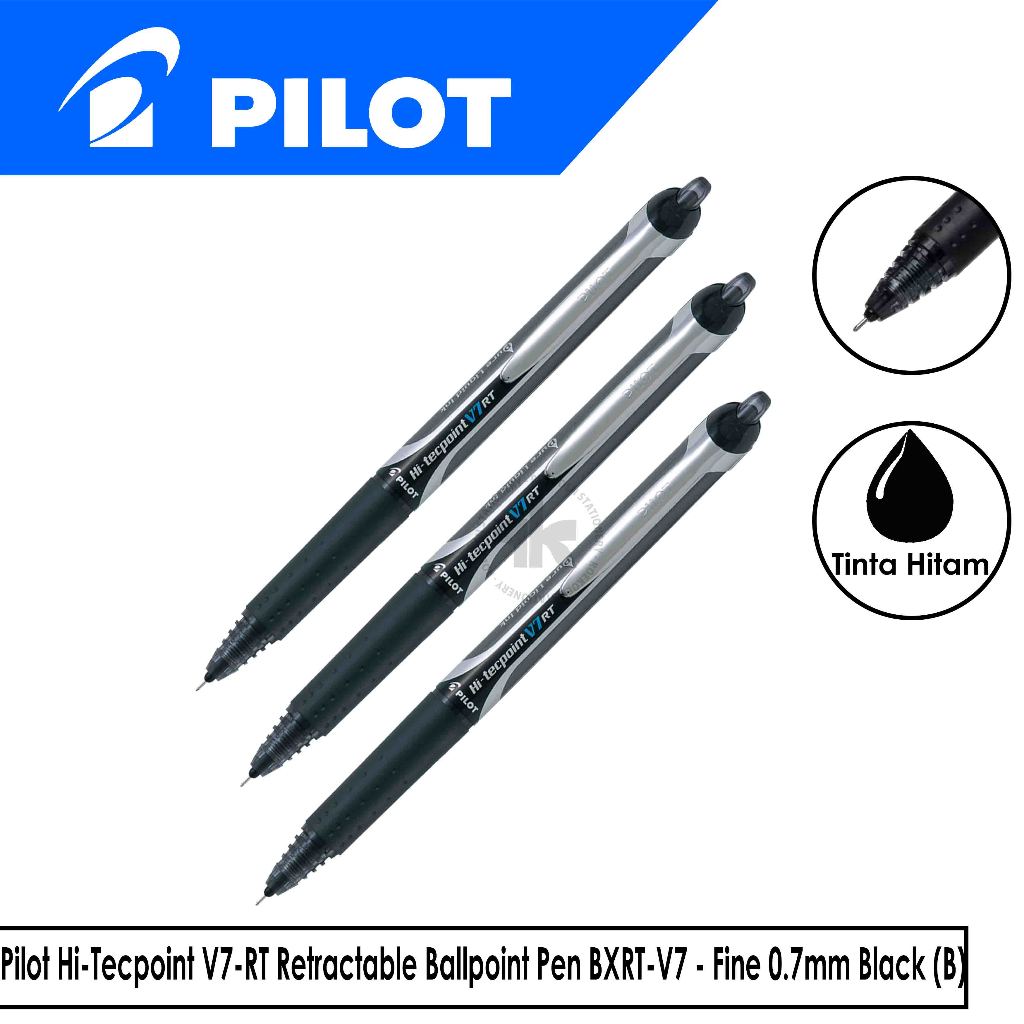 

Pilot V-Series Hi-Tecpoint V7-RT Retractable Rollerball Pen BXRT-V7 - Fine 0.7mm Black (B)