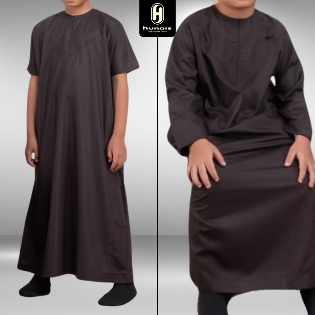Jubah Anak Laki Hijau Army Lengan Pendek dan Panjang Thobe Gamis Anak Laki-laki Premium