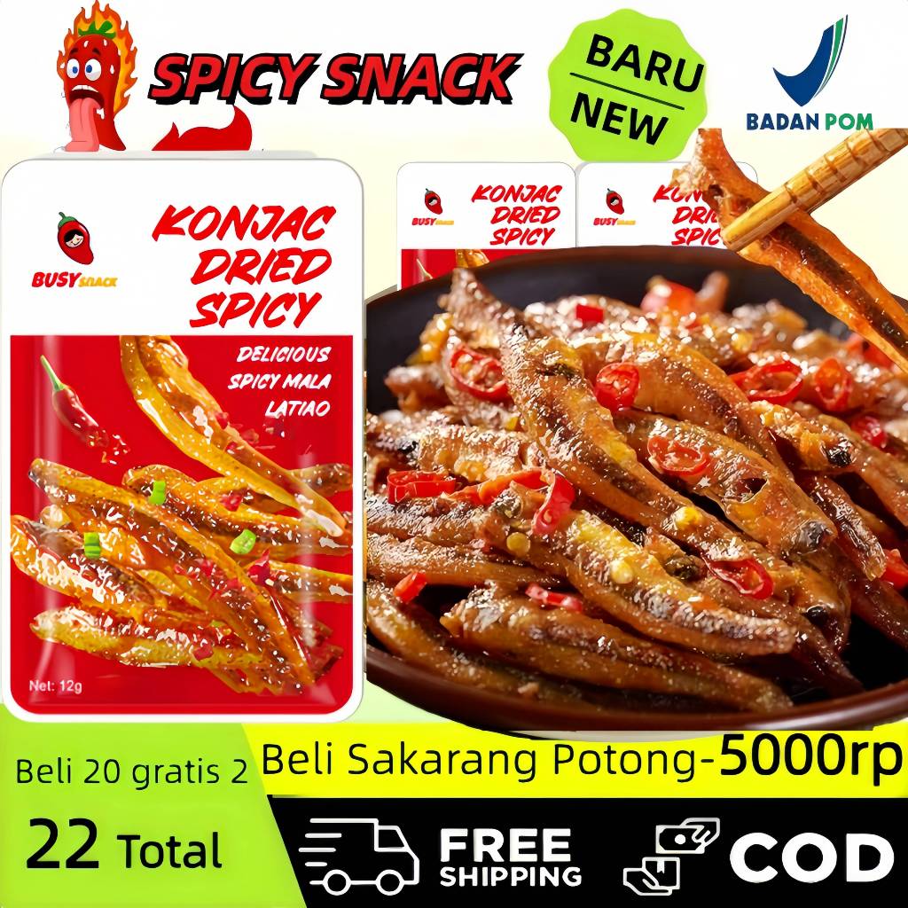 

12g Small Fish,Snack Ikan Kecil Renyah Rasa Pedas Barbeku 22 Bungkus 12g per Bungkus Tanpa Pengawet Promo