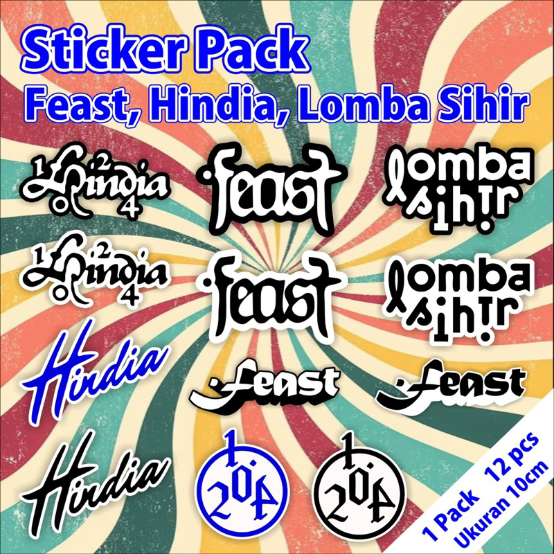 

12pcs Sticker Pack Hindia,Feast,Lomba Sihir Murah Anti Air