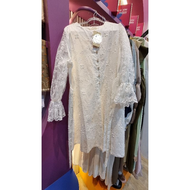 Tunik katun bordir putih NEW white