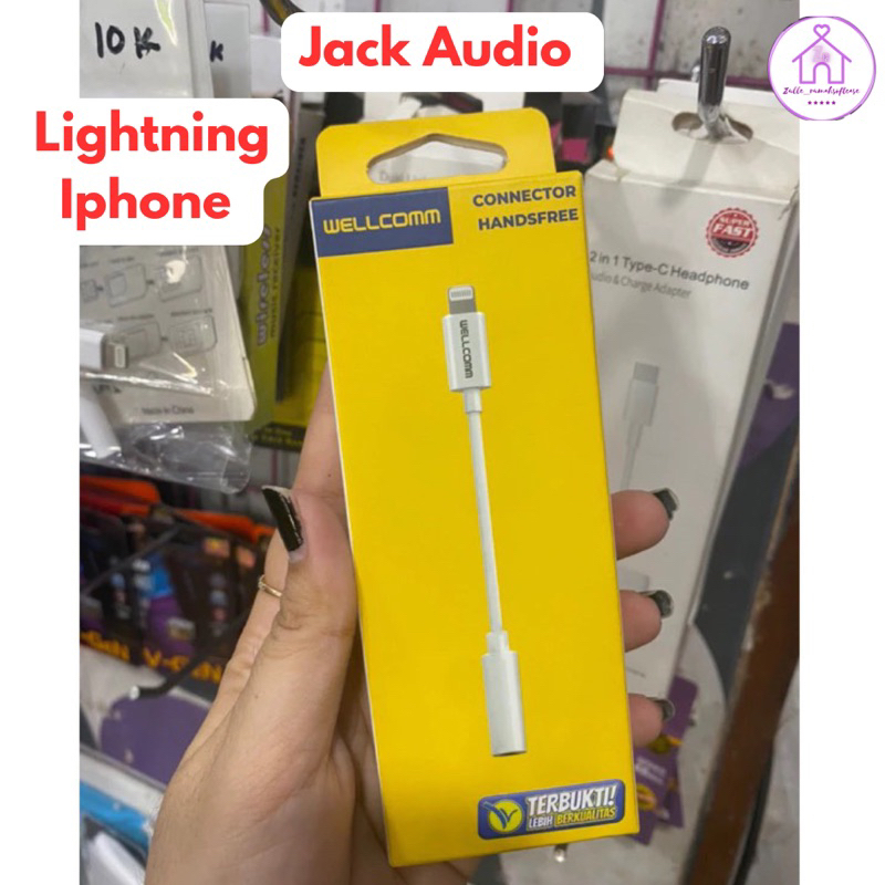 [ Lightning ] Jack Audio Kabel Sambungan Connector Handsfree to Jack 3.5mm Wellcomm
