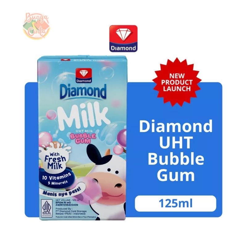 

Diamond Milk Susu UHT Bubble Gum 125 ML - Susu Diamond