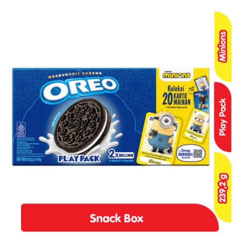 

[LIMITED EDITION] OREO PLAYPACK EDISI MINION [ 1 BOX ISI 2 BUNGKUS + FREE 5 KARTU MINIONS] | OREO SANDWICH | OREO MONDELEZ | OREO MINIONS PLAY PACK