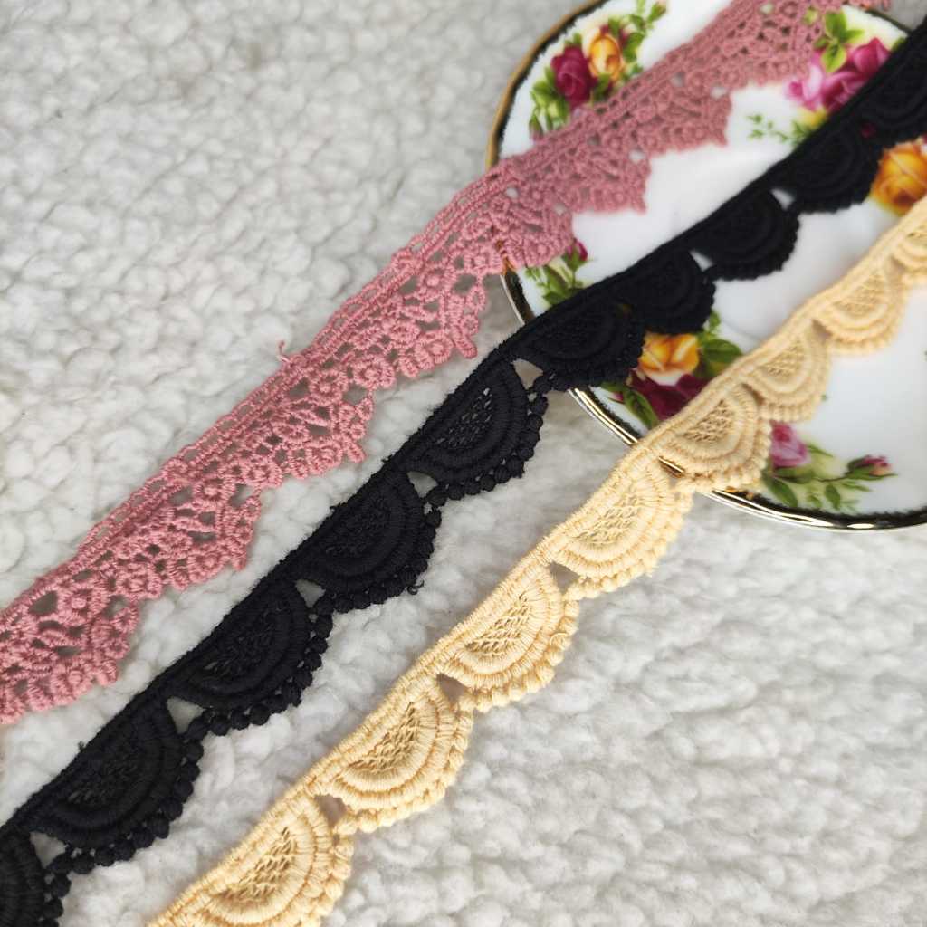 

renda rajut motif 1.5cm renda baju fashion kerajinan per meter