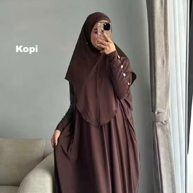 Abaya baju gamis set hijab Jersey premium