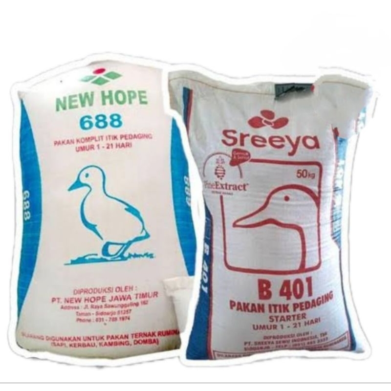 New hope 688 Dan New Hope B401 Butiran pur pakan bebek pedaging dan starter 1kg