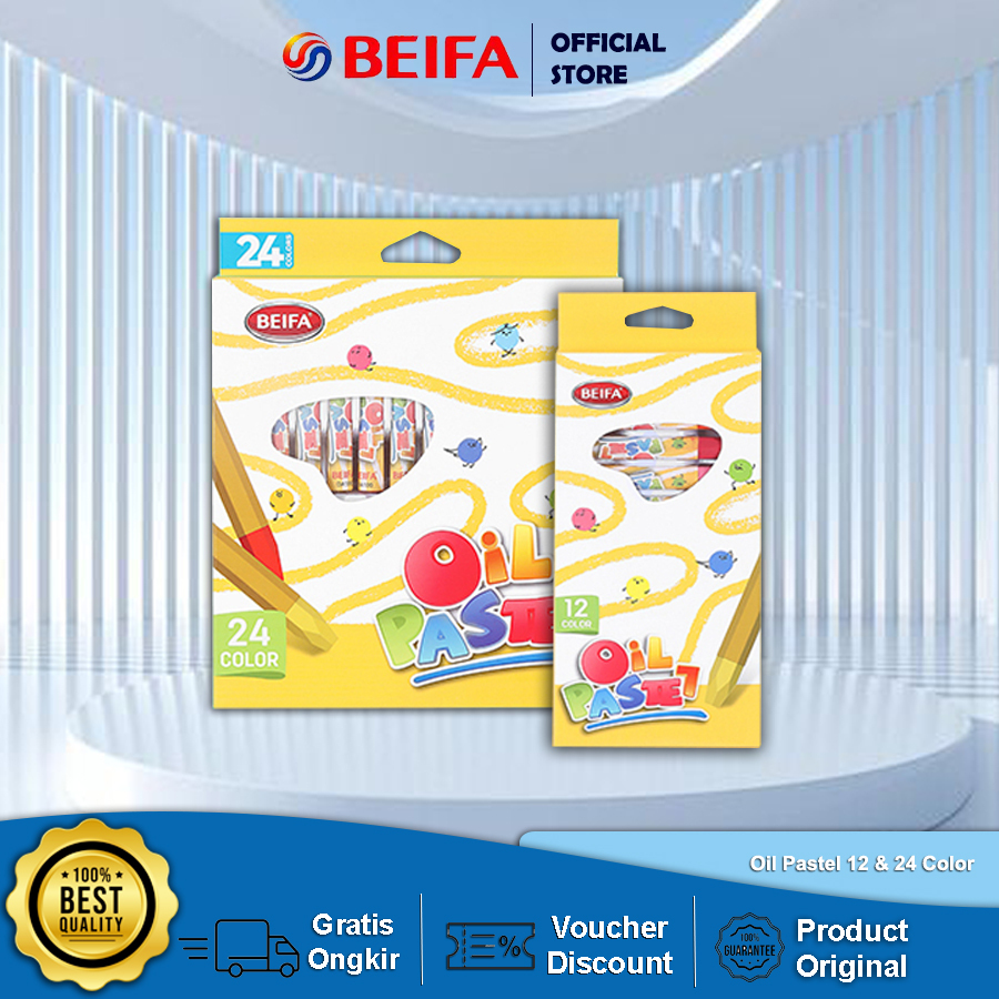 

Beifa Oil Pastel DA100 - Krayon Non Toxic 12/18/24 Warna Original