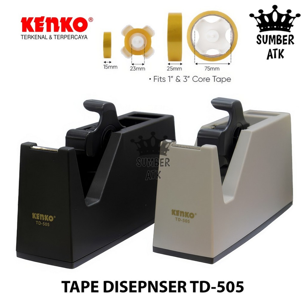 

KENKO TAPE DISPENSER TD-505 / TAPE ROLLER / PEMOTONG OPP TAPE / TAPE CUTTER / Alat Pemotong Lakban