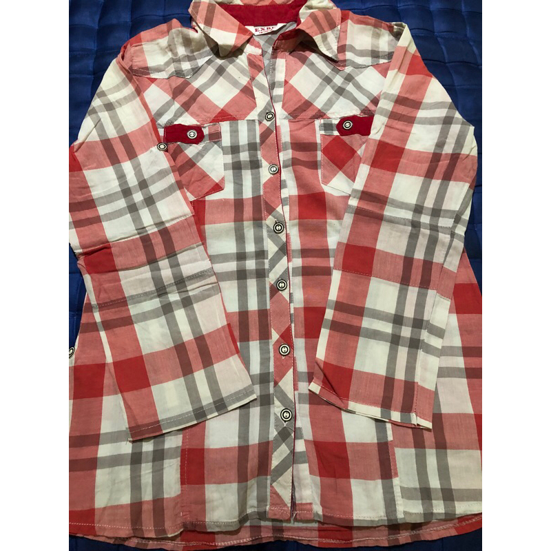 preloved kemeja kotak kotak pink