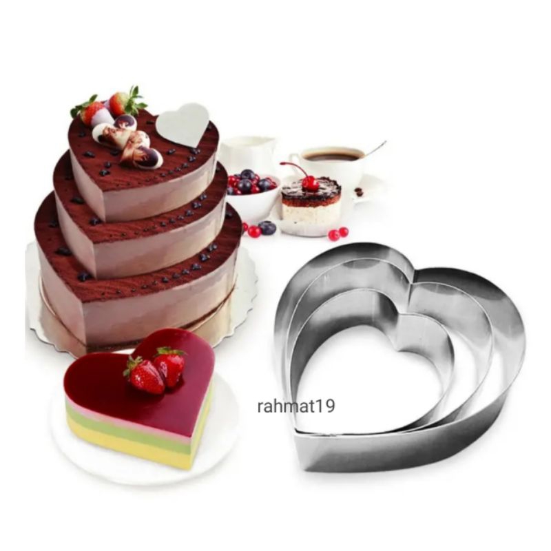 Ring Mouse Cake Set 3pcs stainless tebal anti karat , cetakan kue ulang tahun tingkat 3