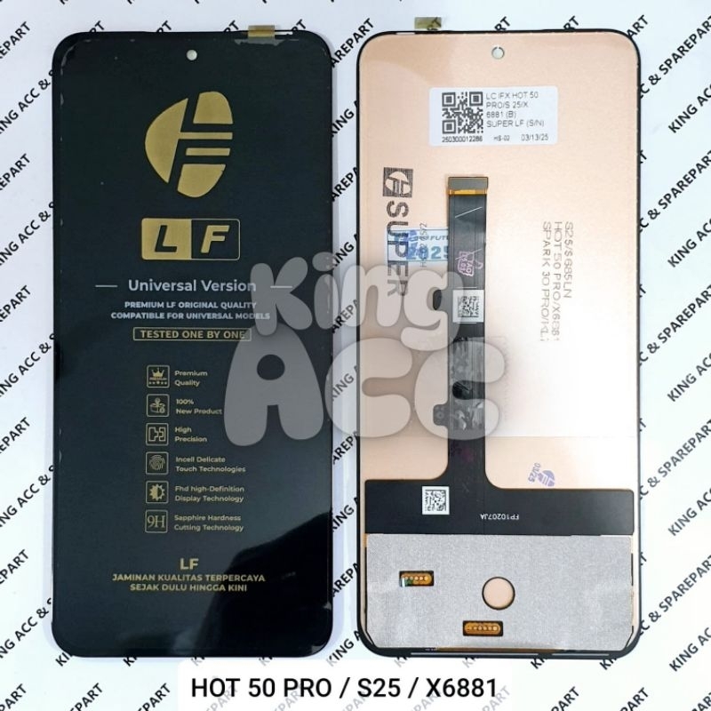 LCD TOUCHSCREEN INFINIX HOT 50 PRO / ITEL S25 / X6881 BLACK