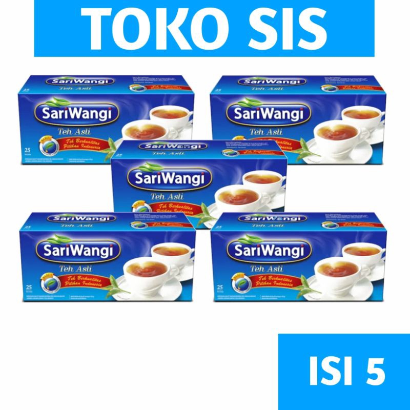 

Teh Sari Wangi 5 Box (25 Sachet) - Stok Bulanan - Harga Super Murah!