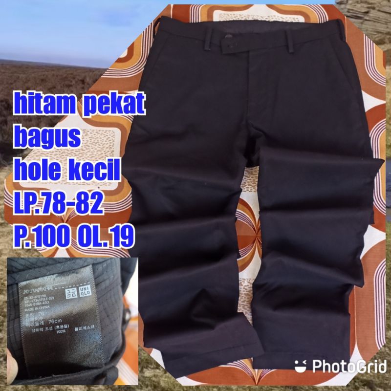 celana work kerja casual formal uniqlo hitam x