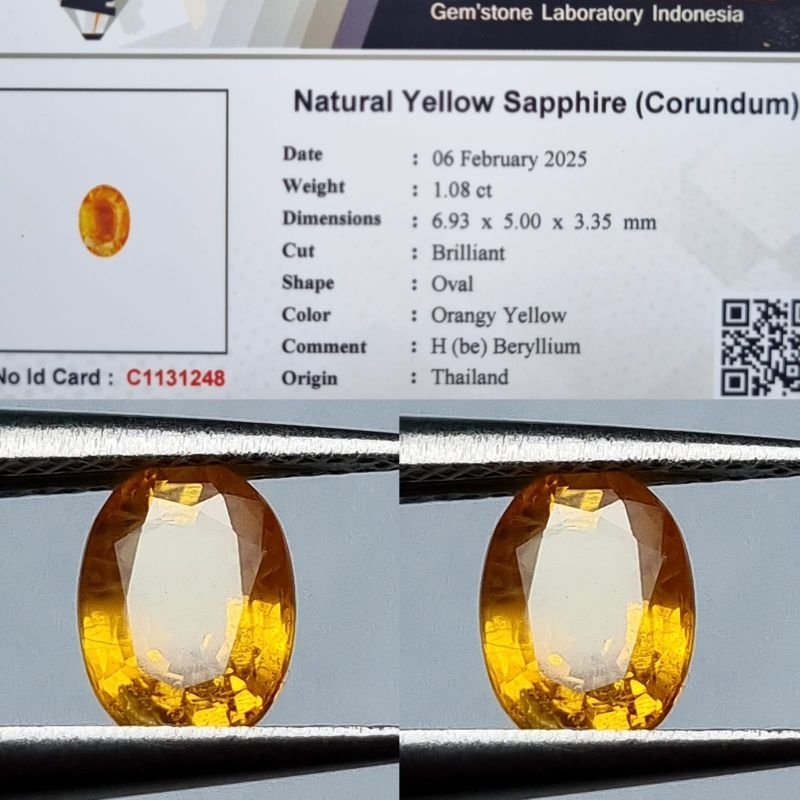 Natural Yellow Sapphire Yakut Thailand Top Clean Kristal Memo