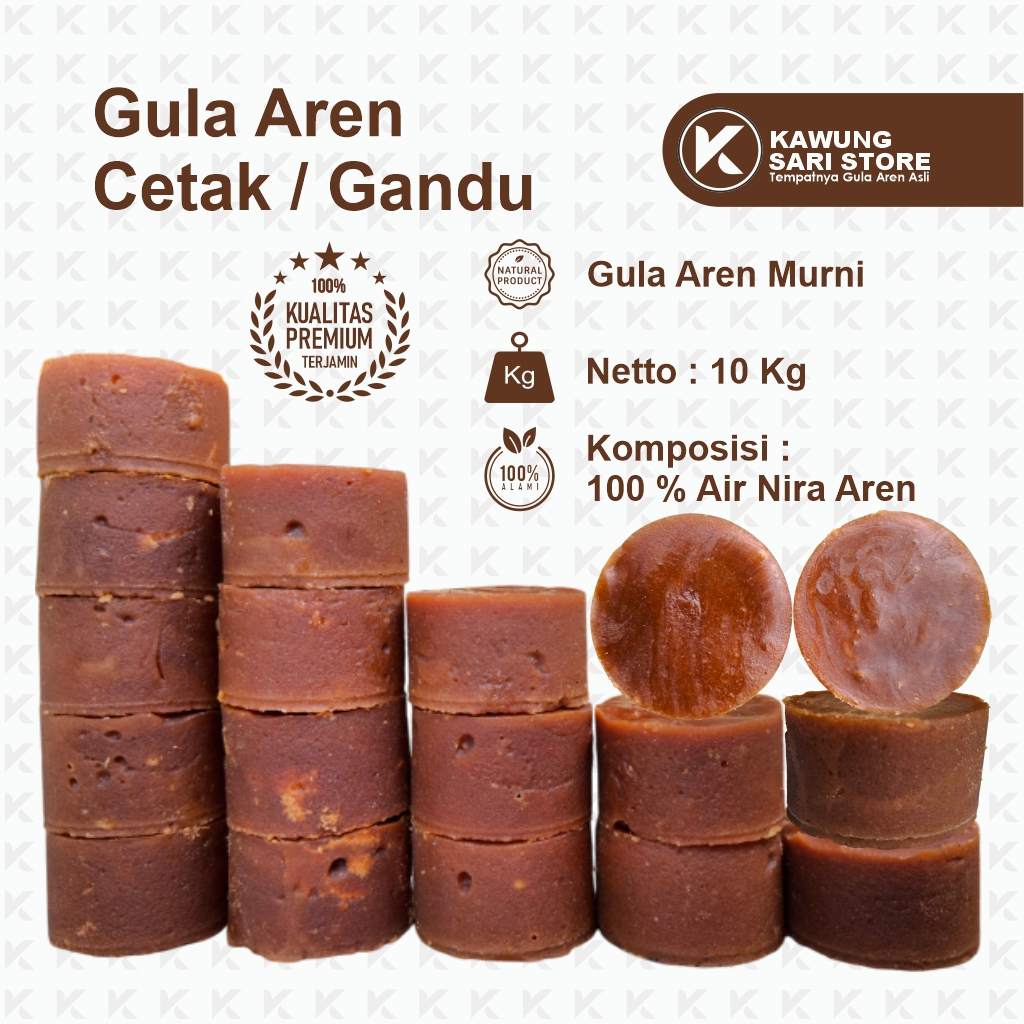 

Kawungsari Store Gula Aren Gula Merah Gula Jawa 100% Asli (10 Kg)