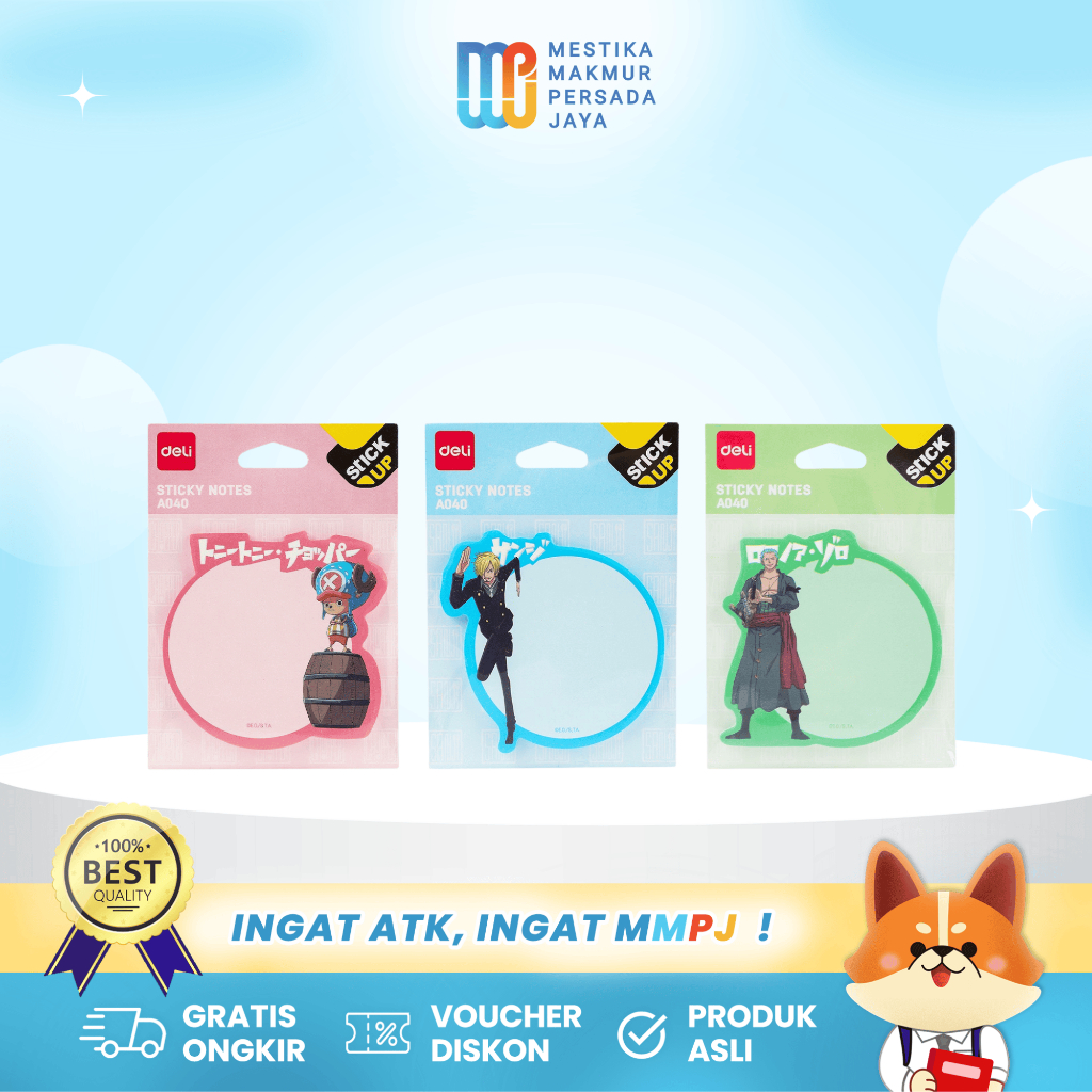 

Deli Sticky Notes One Piece – 30 Lembar Kertas Tebal EA040