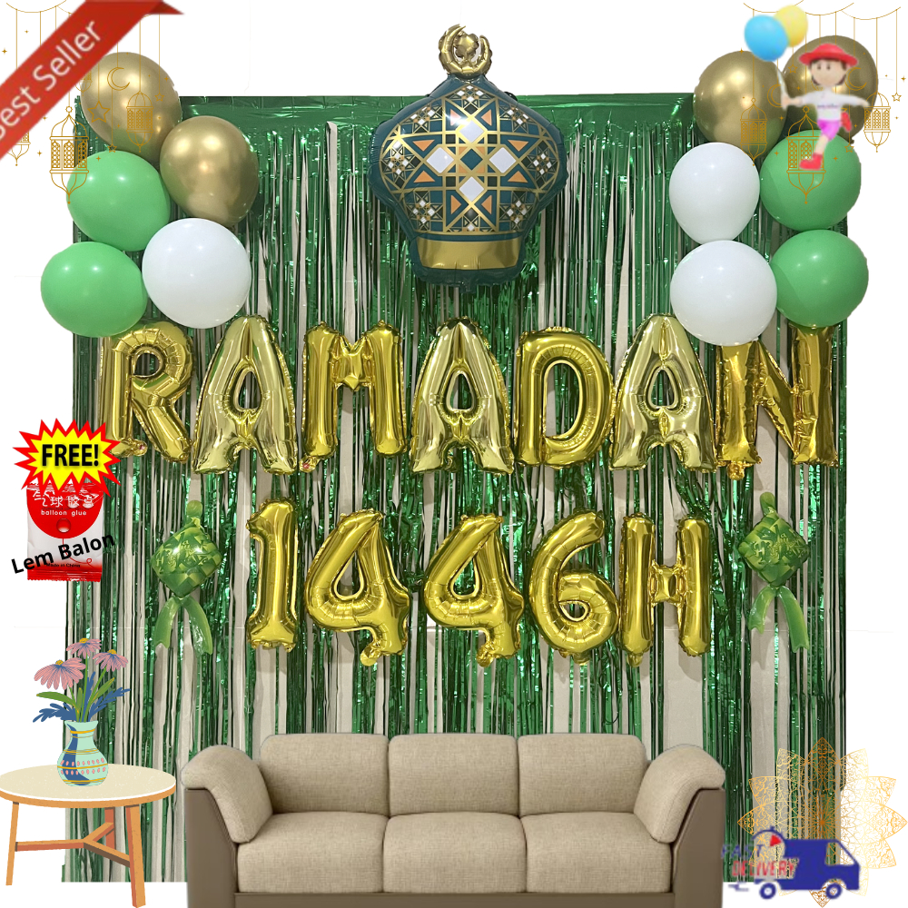 Balon Paket Dekorasi Ramadhan Lebaran Hari Raya Set Ramadhan Marhaban Ya Ramadan Untuk Hiasan Dekora