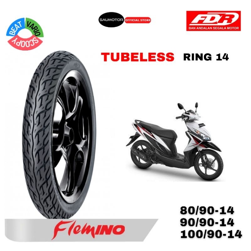 FDR Flemino Ban luar motor matic Ring 14 Ban motor Beat Vario Tubeless