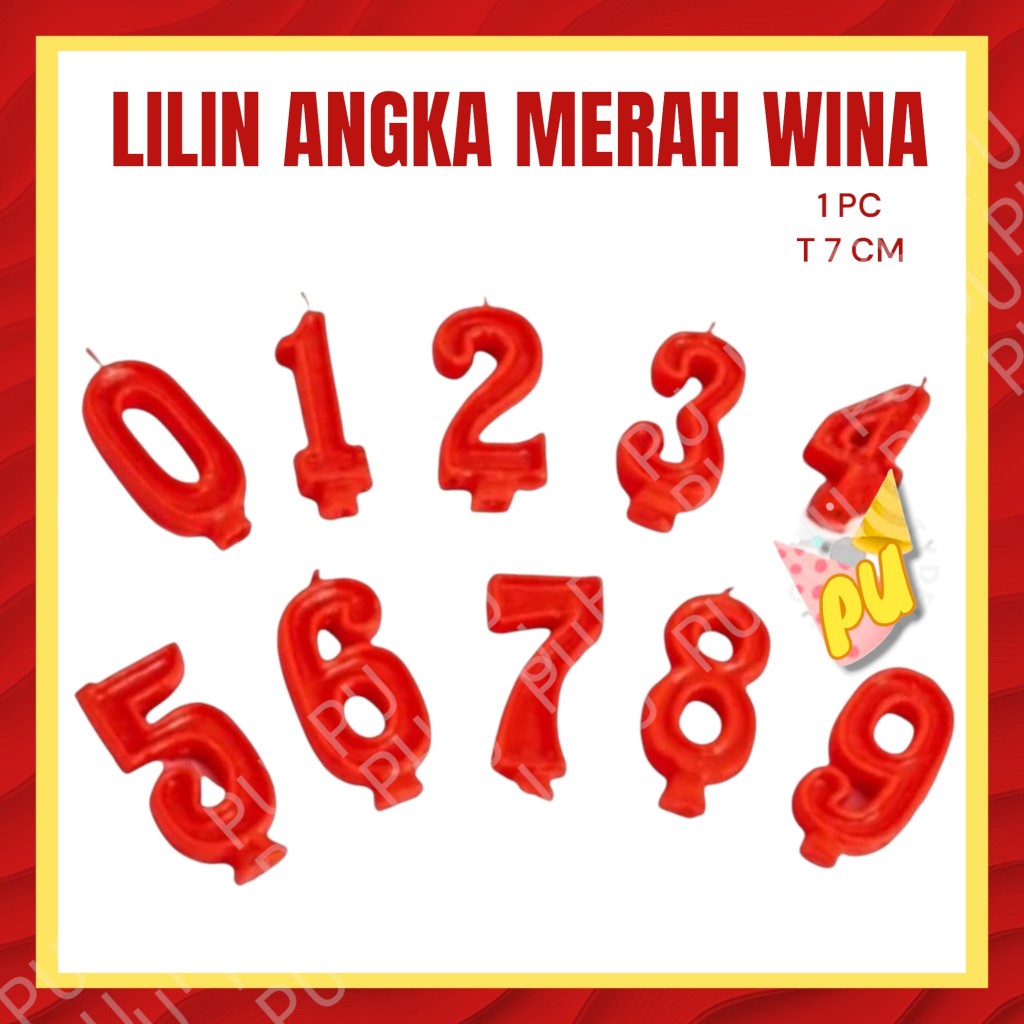 Lilin angka merah lilin angka merah putih lilin angka rainbow + bubble lilin merah saja