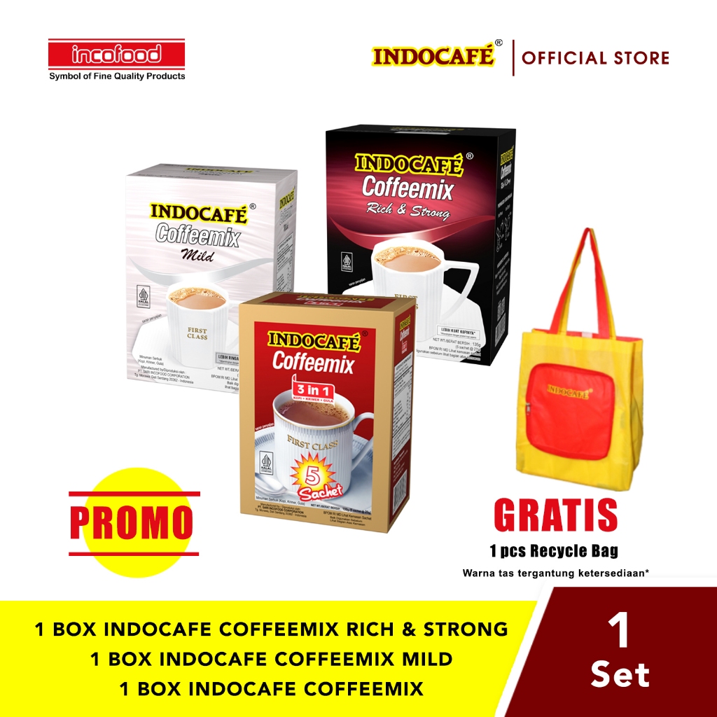 

Indocafe Coffeemix & Indocafe Coffeemix New Variants - Berhadiah Tas