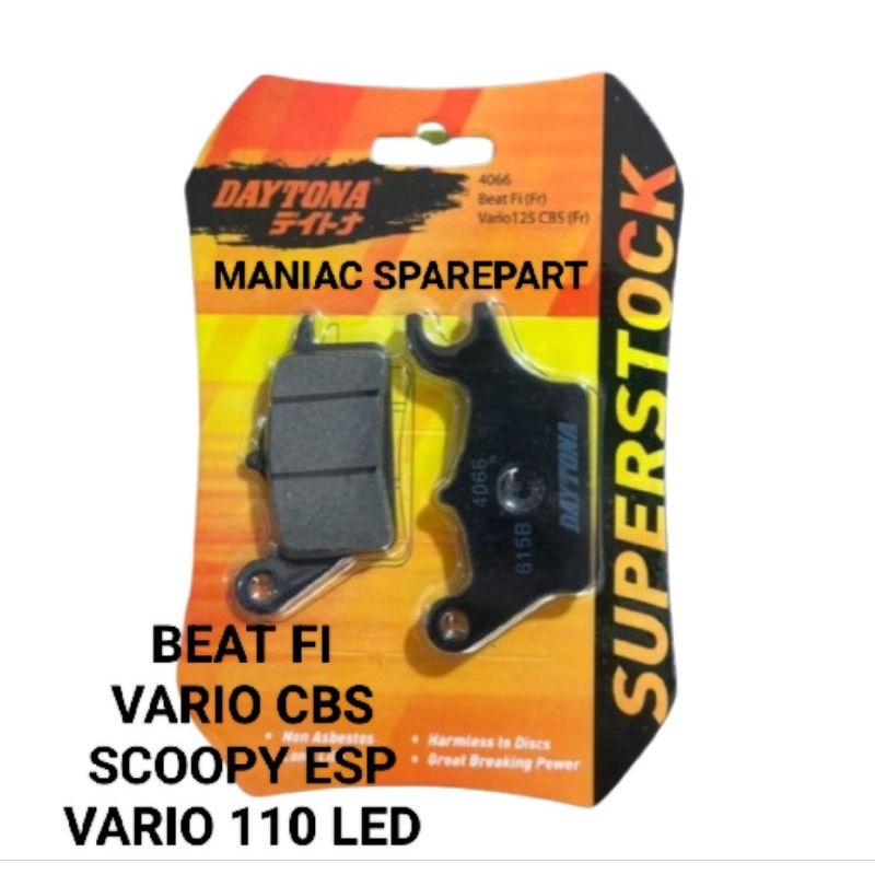 KAMPAS REM DEPAN DISCPAD DAYTONA 4066 BEAT FI SCOOPY ESP VARIO 110 FI ALL MATIC HONDA