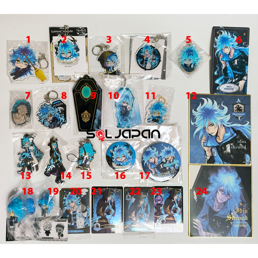 Twisted Wonderland Dorm Acrylic Stand Charm Keyholder Badge Rubber Strap Suwarase Hugcot Figure Wafe