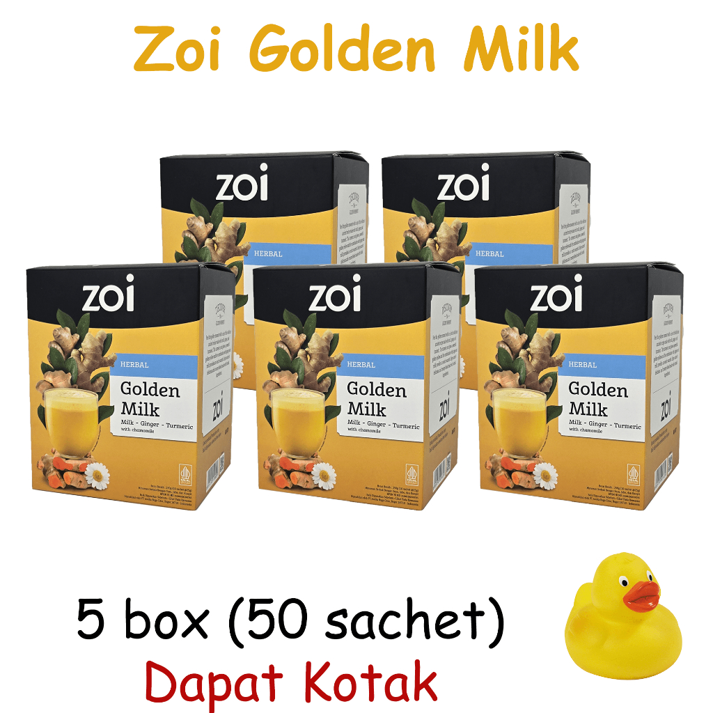 

ZOI Golden Milk [5 BOX / 50 sachet] | Jahe Susu Kambing Etawa Kunyit Susu Herbal Sehat Kamomil Kayu Manis