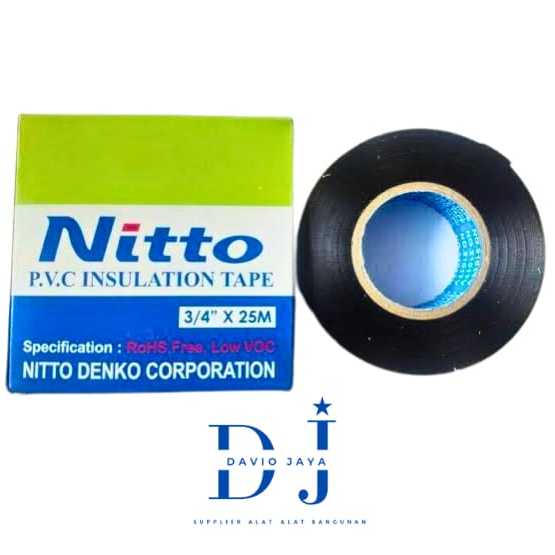 Isolasi Listrik / Isolasi Kabel / Lakban Kabel / Isolasi NITTO 3/4" x 30M
