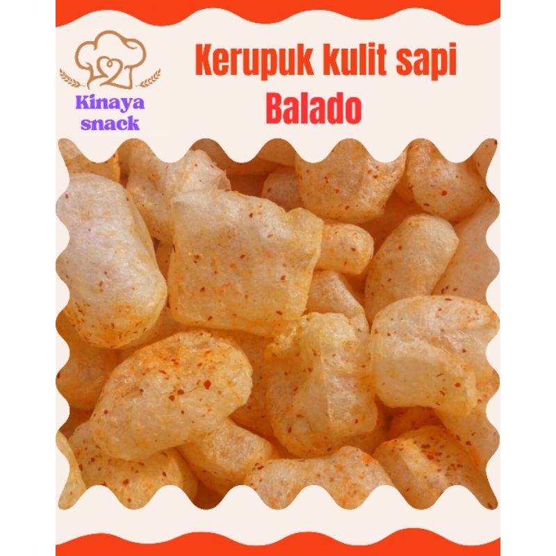 

Kerupuk Kulit Sapi Asli 65 Gram 100 Gram Asin Gurih Balado Renyah