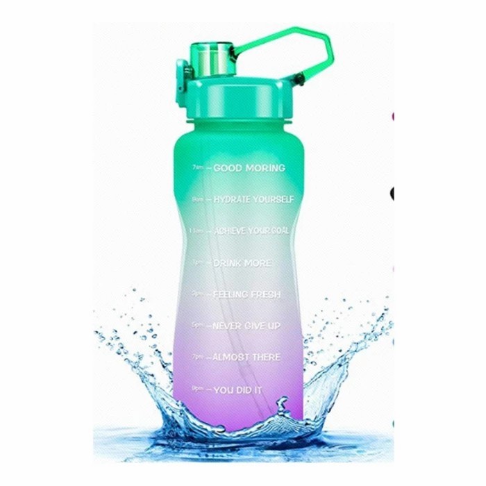 Miniso Large Capacity 2liter Bottel Water Gradient With Handle / Botol minum 2liter