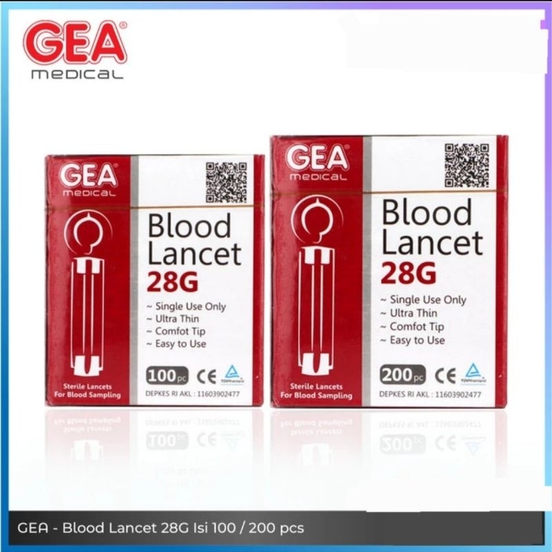 GEA Blood Lancet 28 G / Jarum Lancet Bekam 28 G
